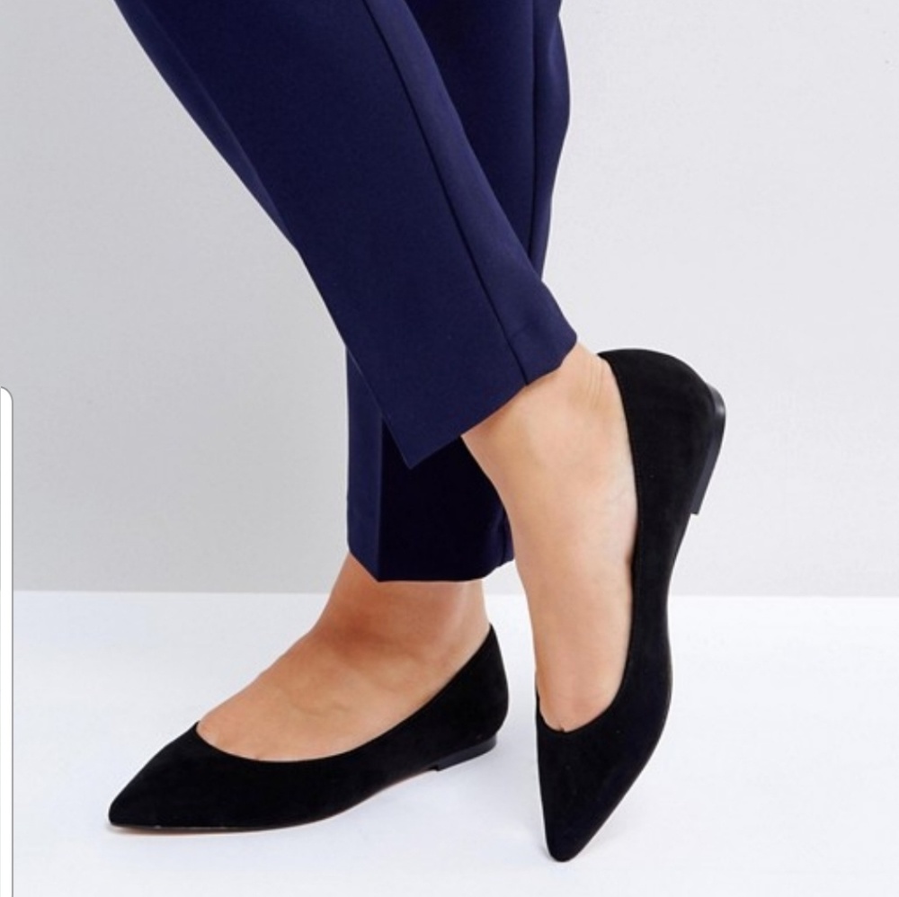 Asos suede black flats
